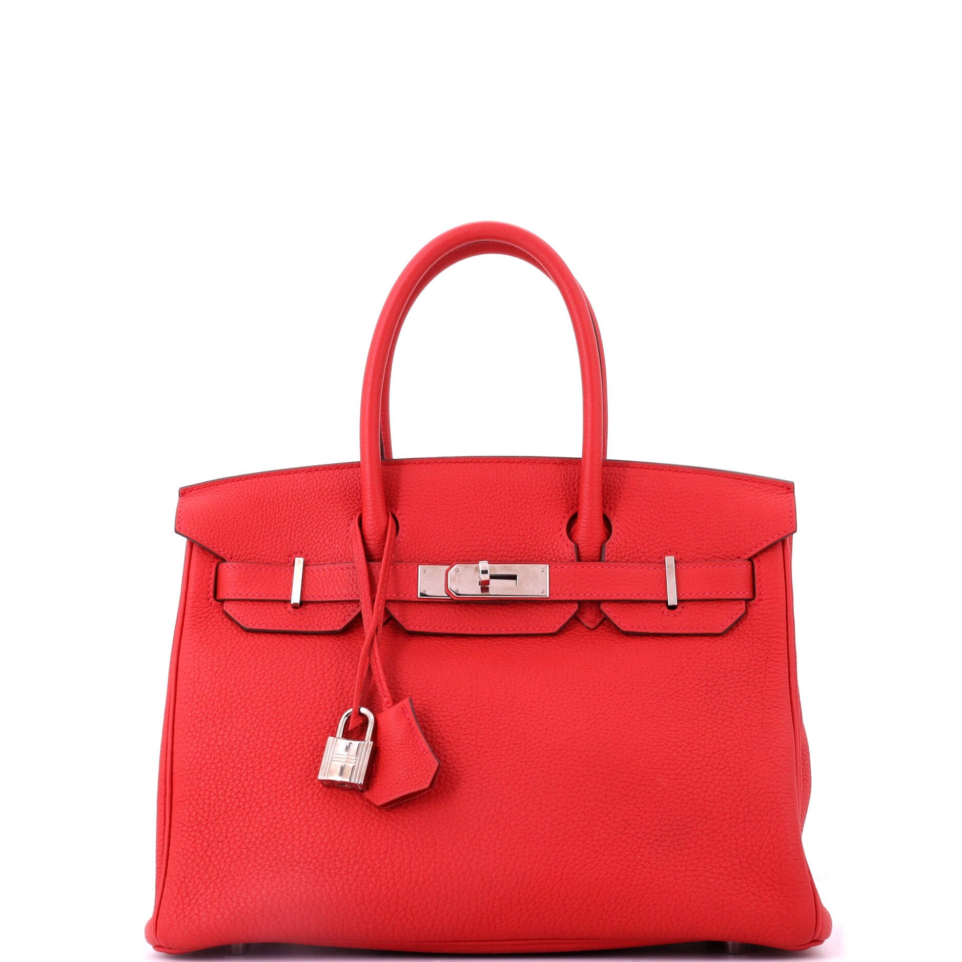 Hermes Birkin Handbag Geranium Togo with Palladium Hardware 30