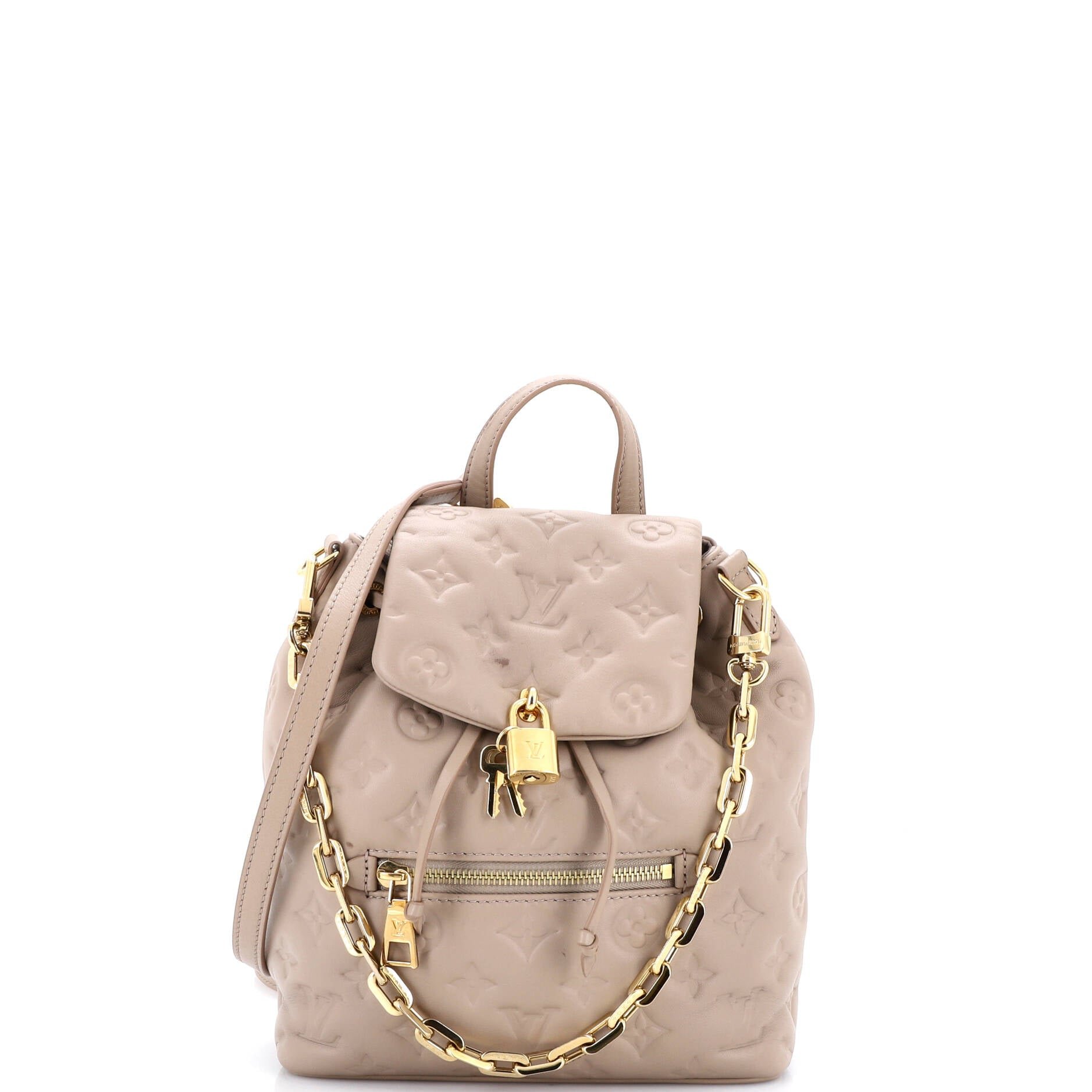 Coussin Backpack Monogram Embossed Lambskin PM