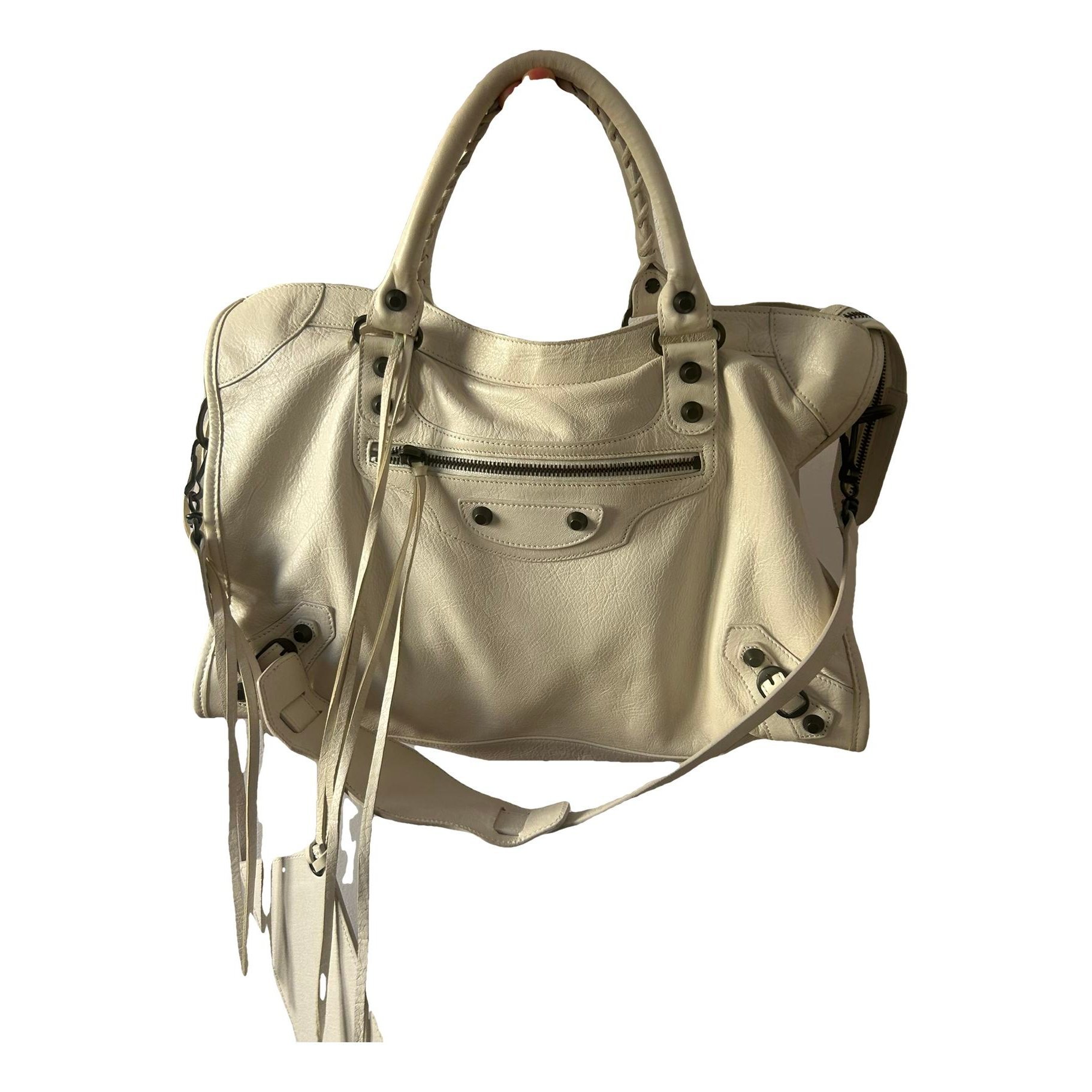 City leather handbag