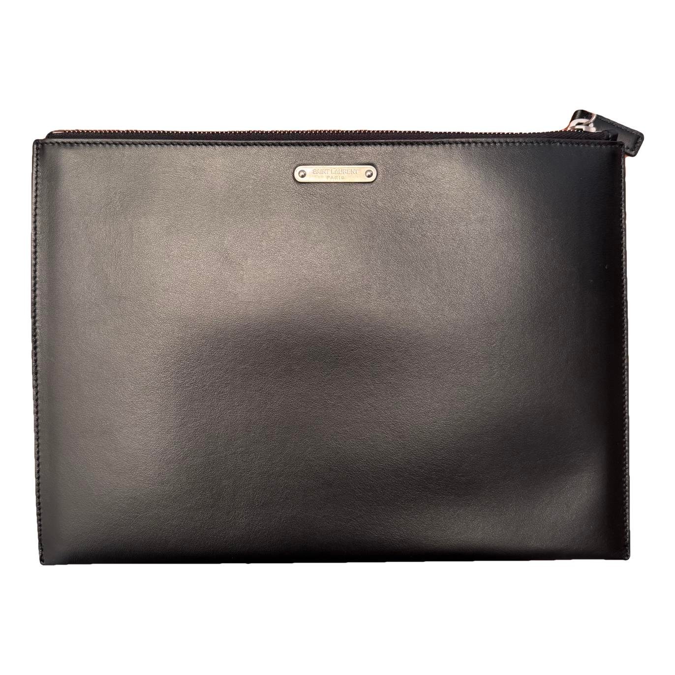 Leather clutch bag