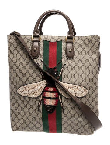 GG Supreme Animalier Bee Vertical Tote Bag