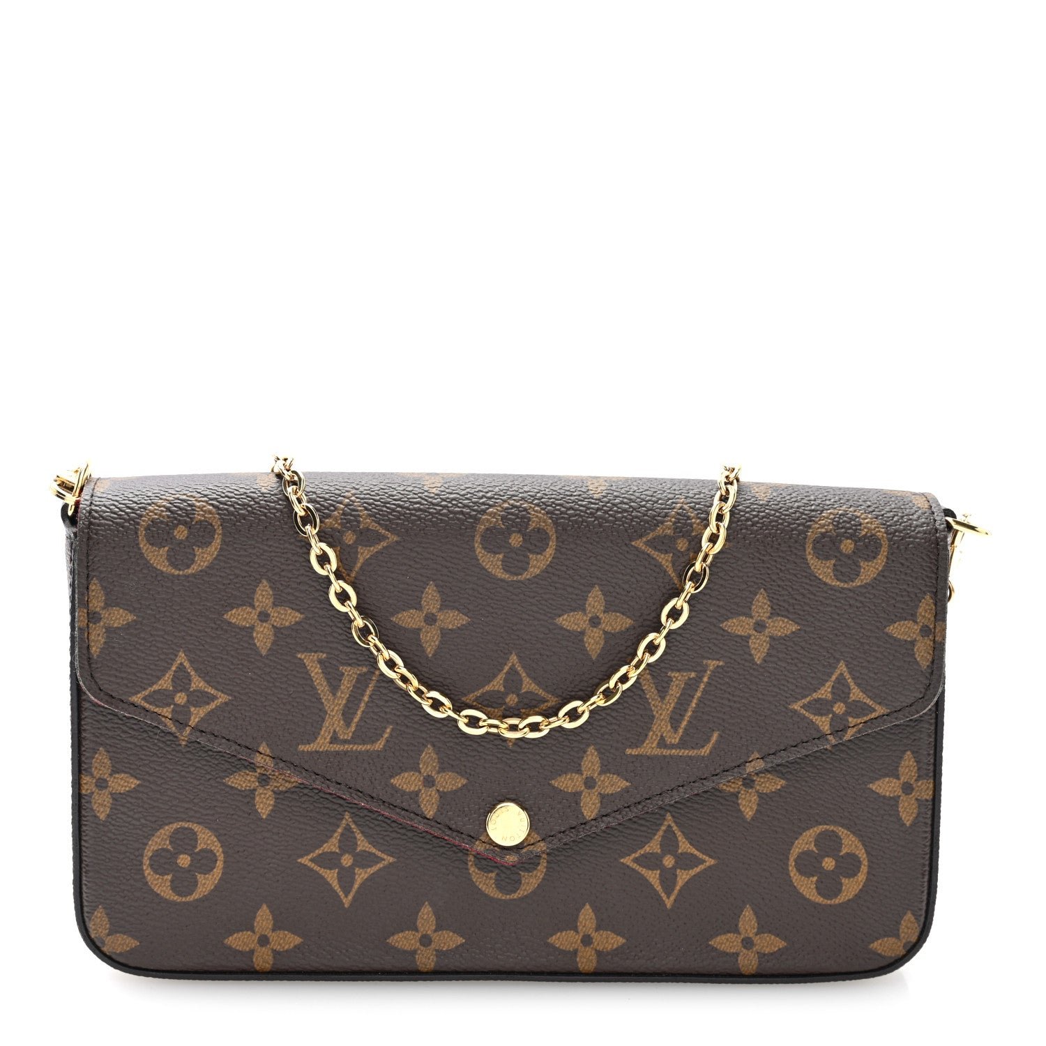 Louis Vuitton Monogram Pochette Felicie Chain Wallet Fuchsia