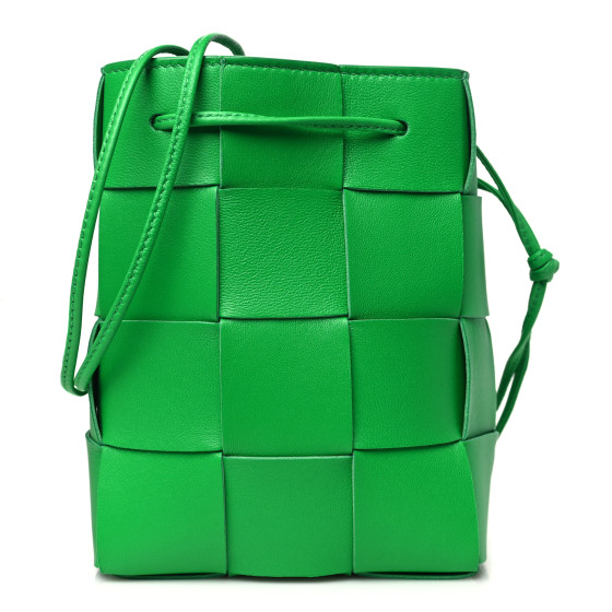 Bottega Veneta Nappa Maxi Intrecciato Small Cassette Bucket Bag Parakeet