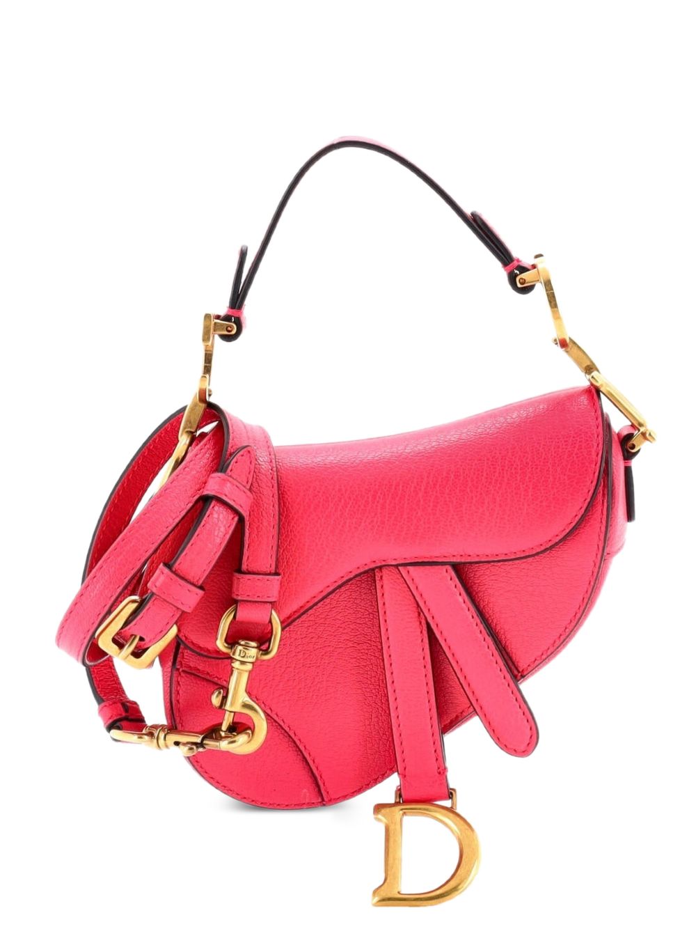 Saddle Handbag with Strap Leather Micro shoulder bag