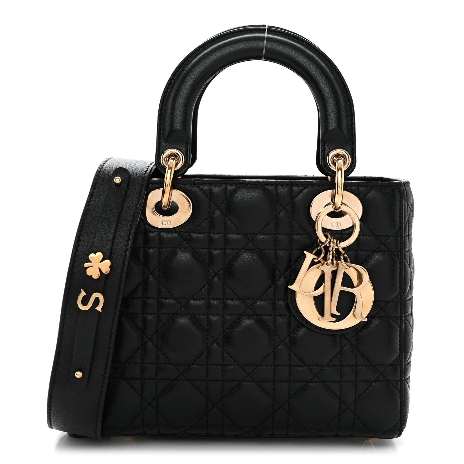 Christian Dior Lambskin Cannage Small My ABCDior Lady Dior Black