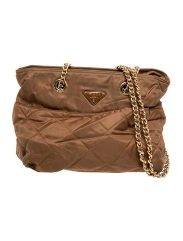 Tessuto Nylon Quilted Chain Shoulder Bag Vintage