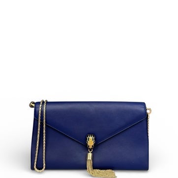 Bvlgari Lambskin Shoulder Bag Blue