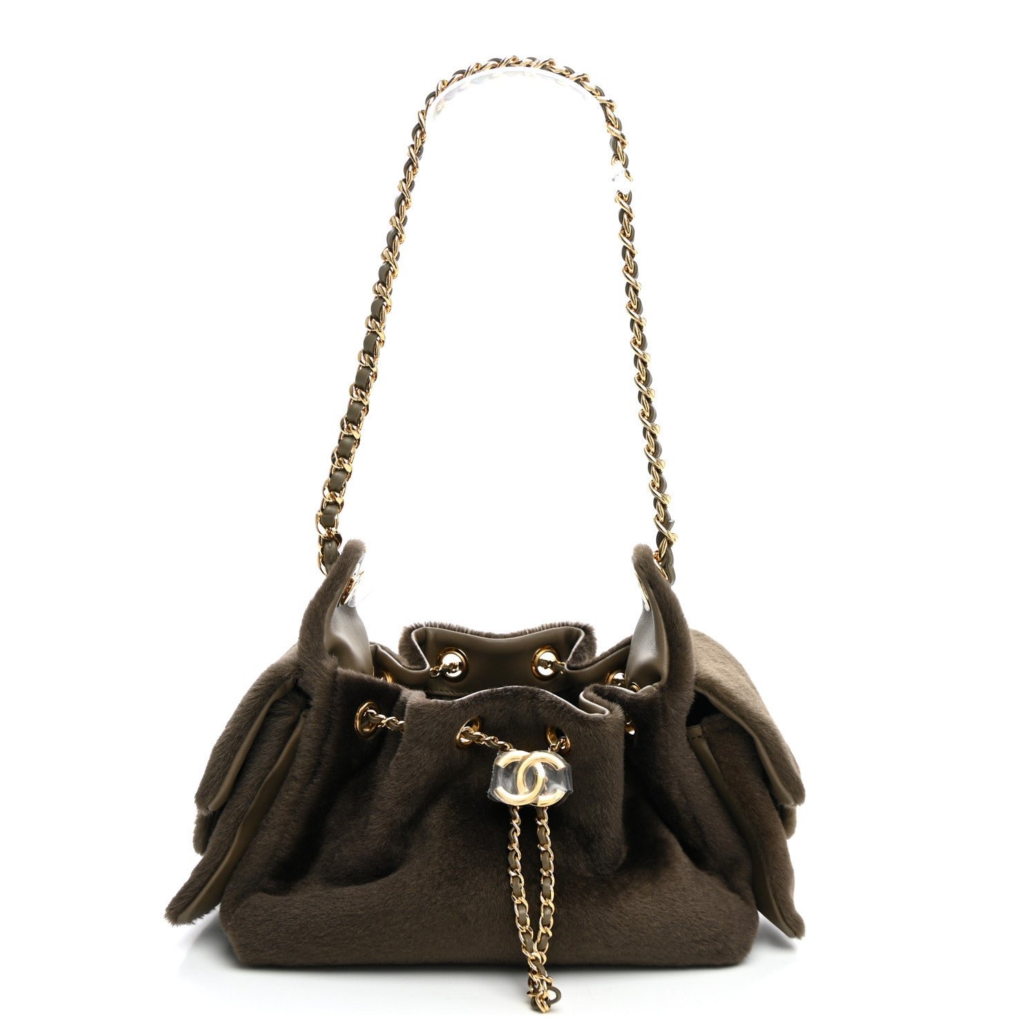 Chanel Pony Hair Mini Chanel 25 Handbag Dark Khaki