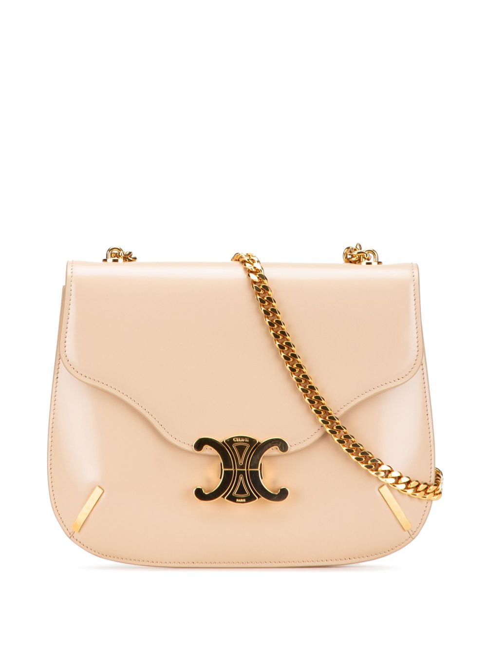 2022 Teen Shiny Calfskin Triomphe Besace Clea Chain crossbody bag