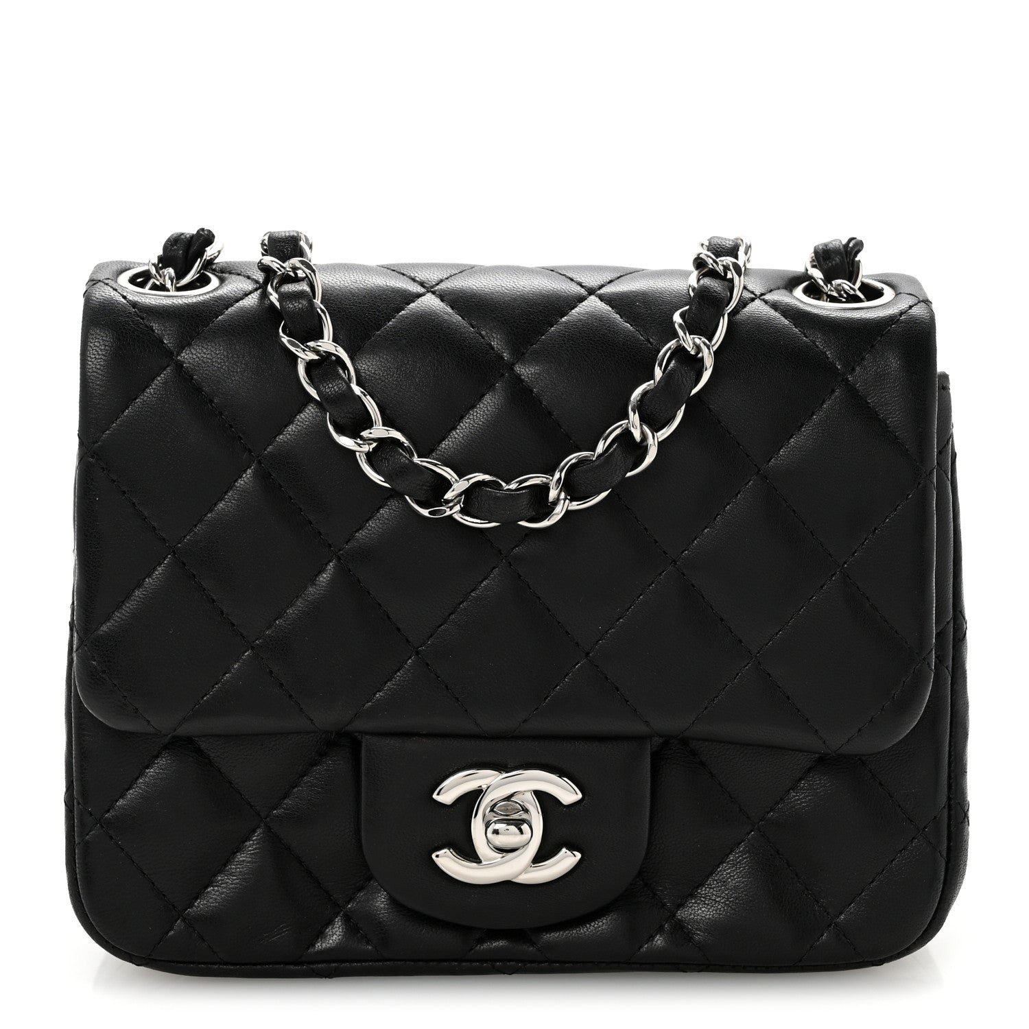 Chanel Lambskin Quilted Mini Square Flap Black