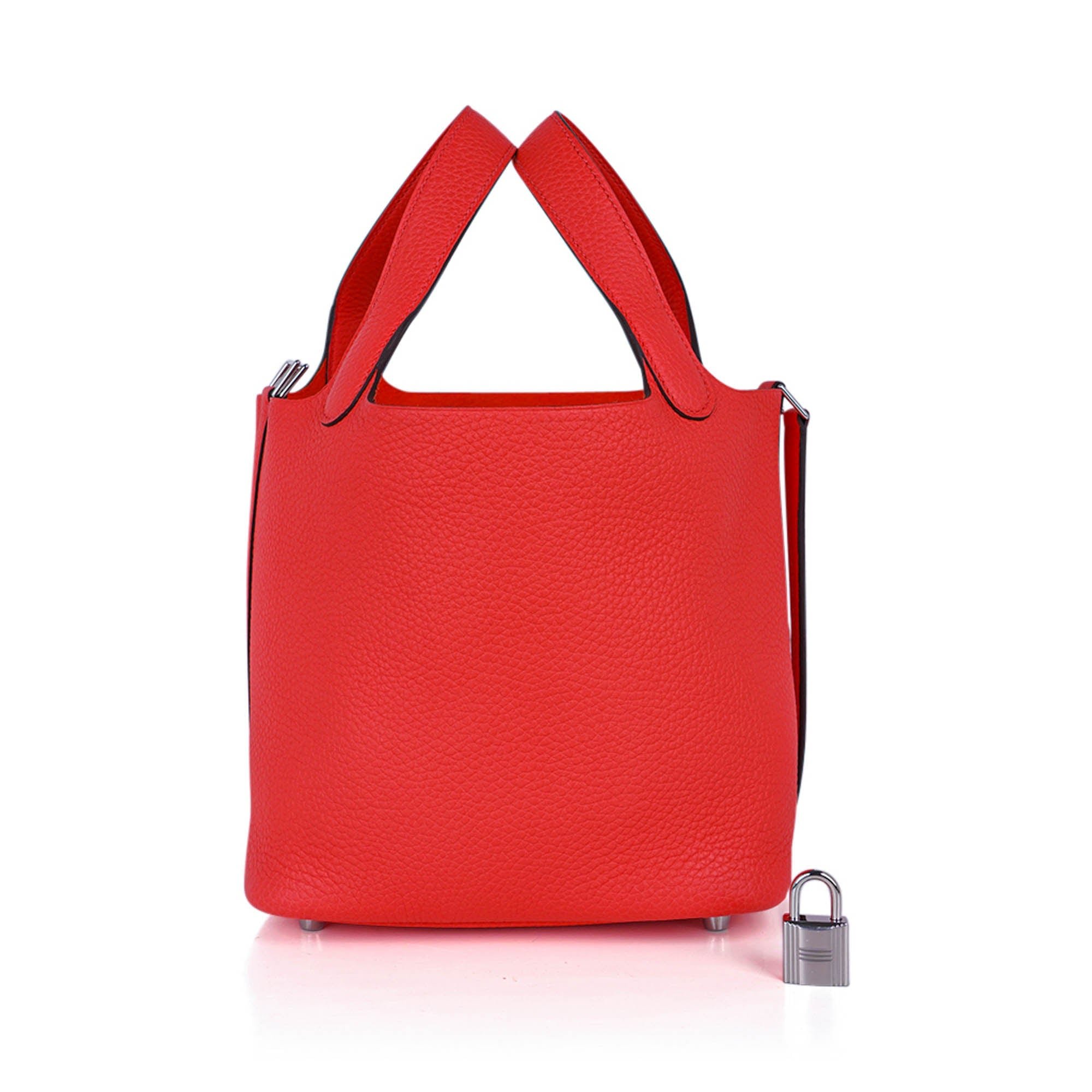 Hermes Hermes Picotin Lock 18 Rose Mexico Bag with Palladium Hardware