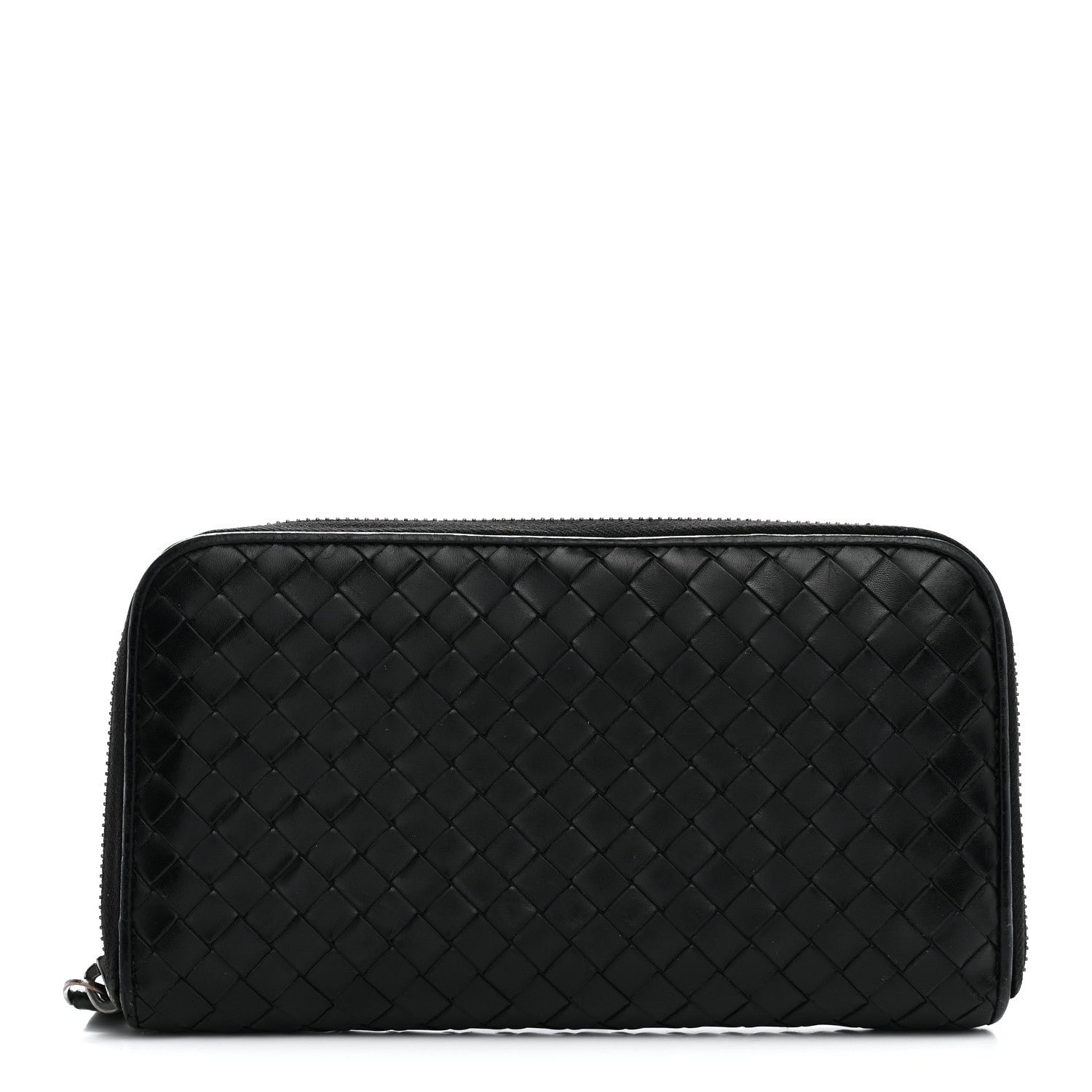 Bottega Veneta Nappa Intrecciato Zip Around Wallet Black