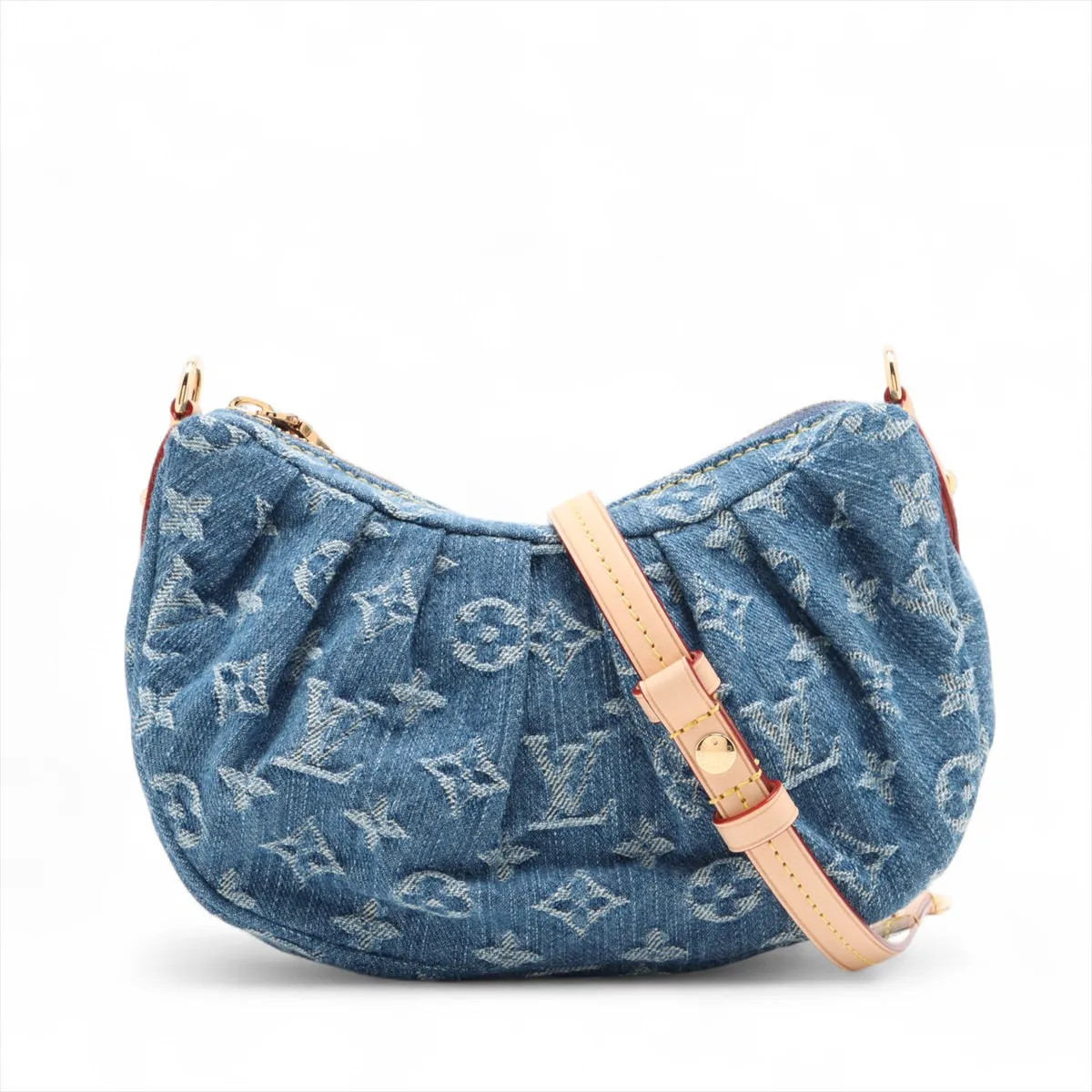 Louis Vuitton Monogram Denim Pochette Ballet M13571 Blue There was an RFID respo