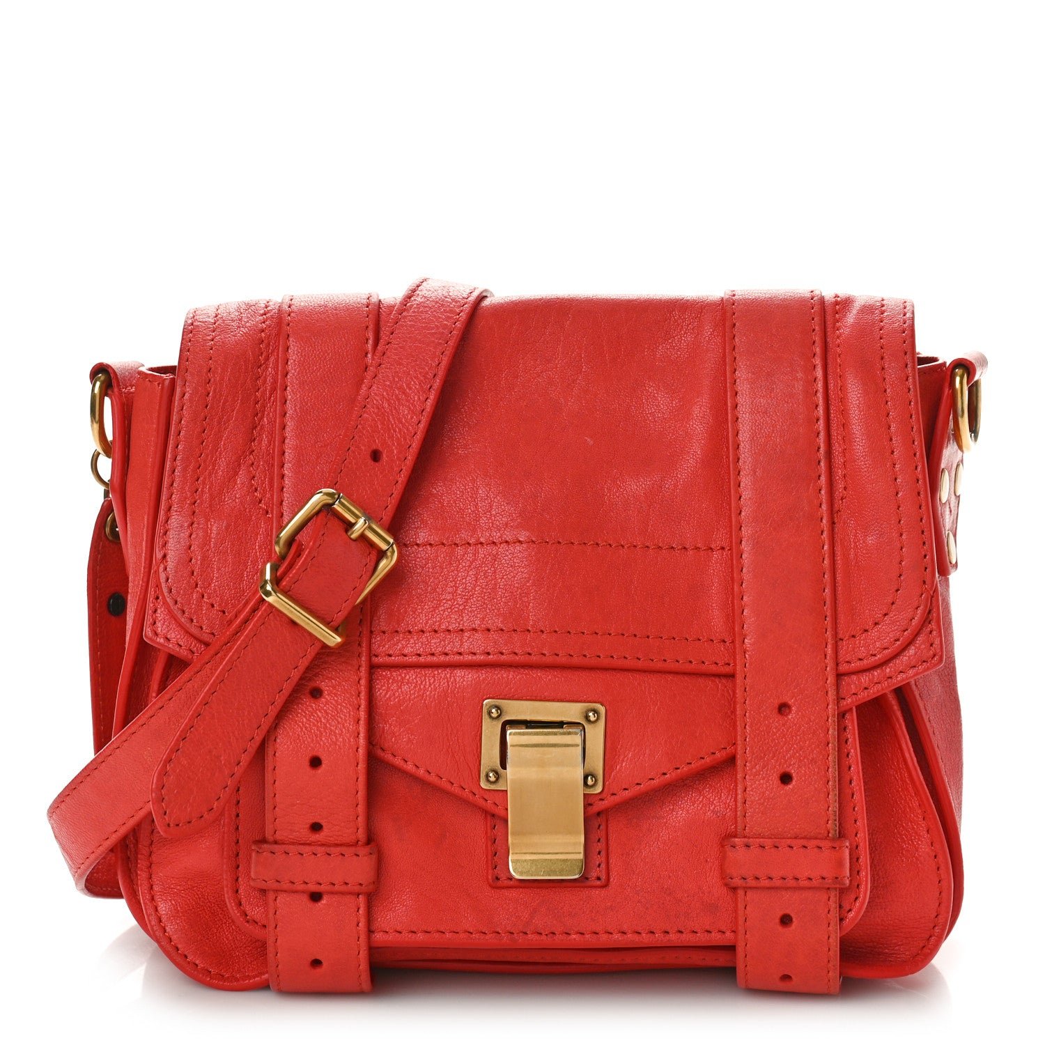 Proenza Schouler Lambskin PS1 Pouch Messenger Deep Coral