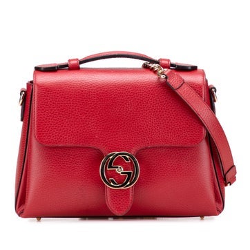 Calf Leather Small Dollar Interlocking G Satchel