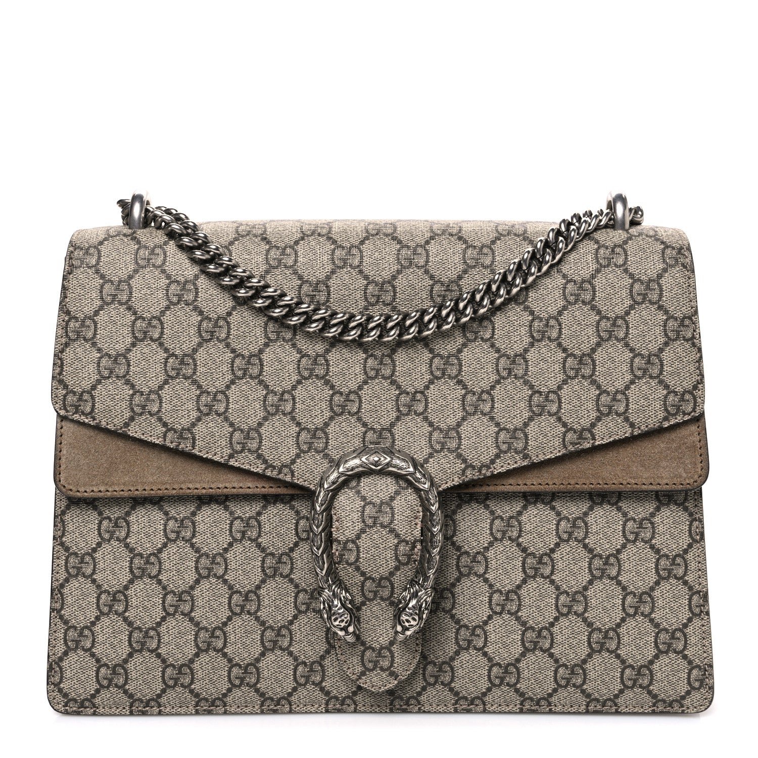 Gucci GG Supreme Monogram Medium Dionysus Shoulder Bag Taupe