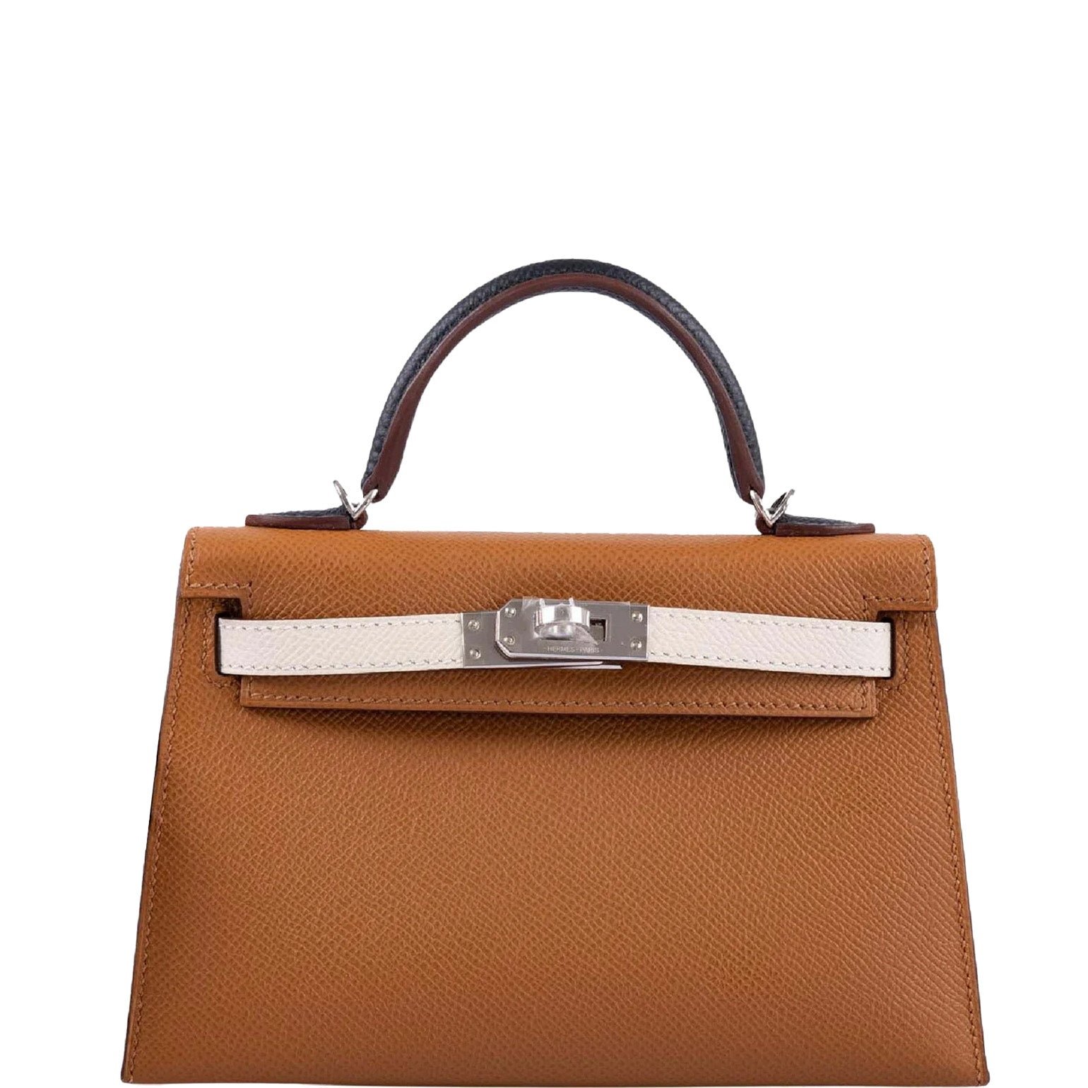 Hermes Hermès Mini Kelly II 20 Sellier Tricolor Gold/Nata/Noir Epsom Palladium Hardware