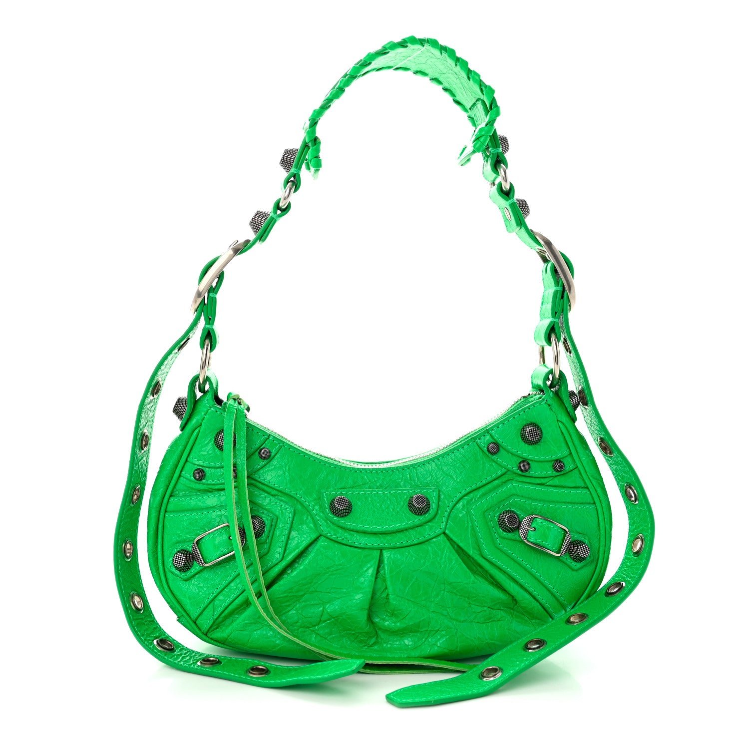 Balenciaga Agneau Arena Le Cagole Shoulder Bag XS Vivid Green