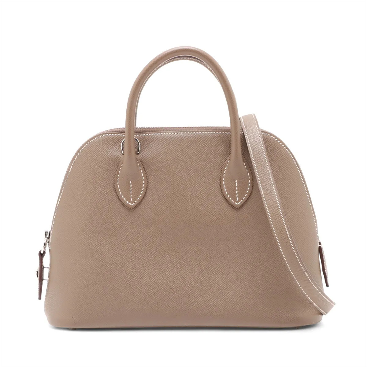 Hermès Bolide 1923 25 Veau Epsom Etoupe Silver Metal Fittings