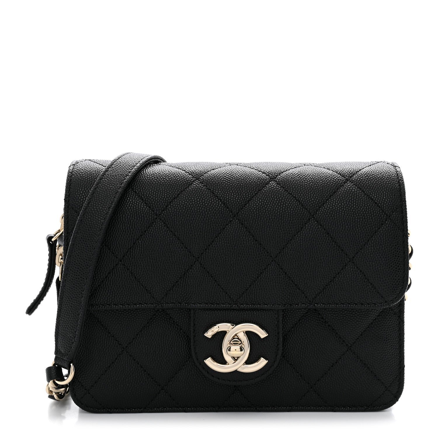 Chanel Caviar Quilted Like A Wallet Flap Black