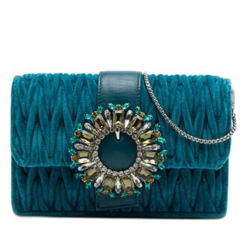 Matelasse Velvet Crystal Embellished Crossbody