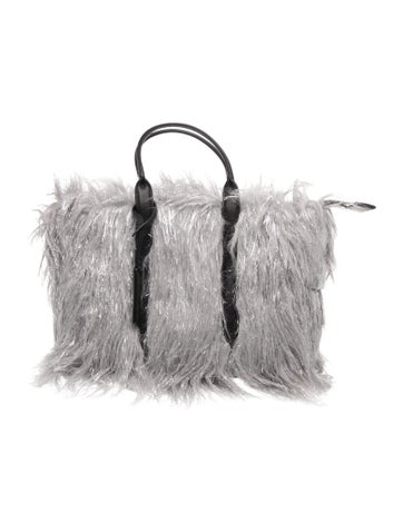 Faux Fur Top Handle Bag