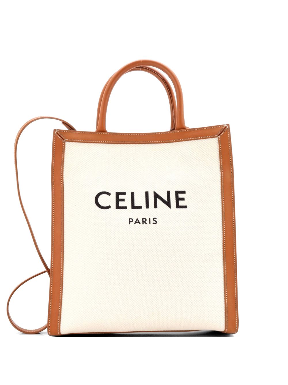 Vertical Cabas Canvas with Leather Small tote bag