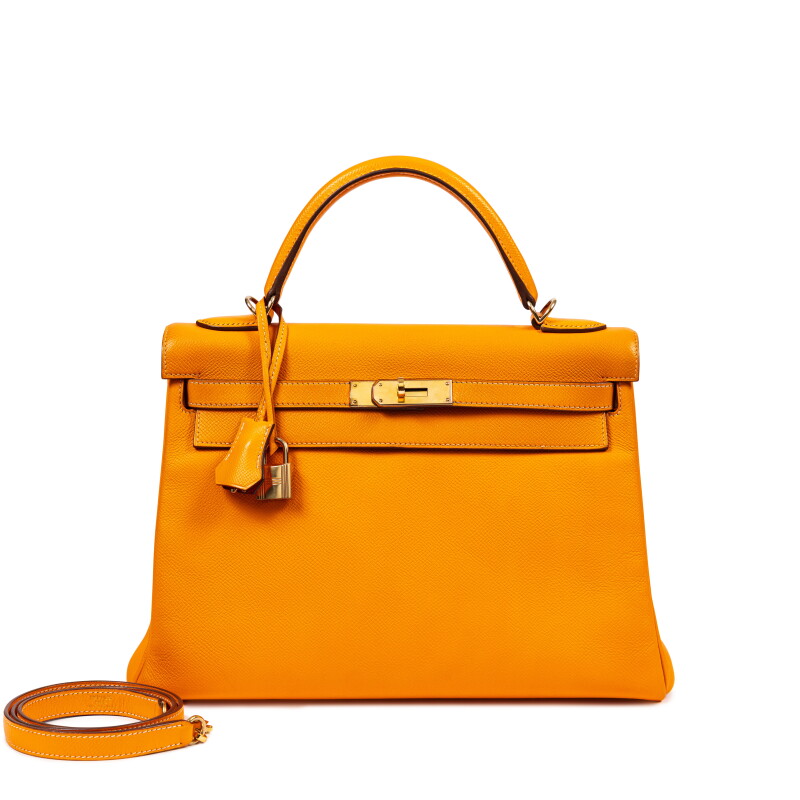 Limited Edition Jaune d'Or Epsom and Potiron Verso Candy Kelly 32 Retourné Gold Hardware, 2012