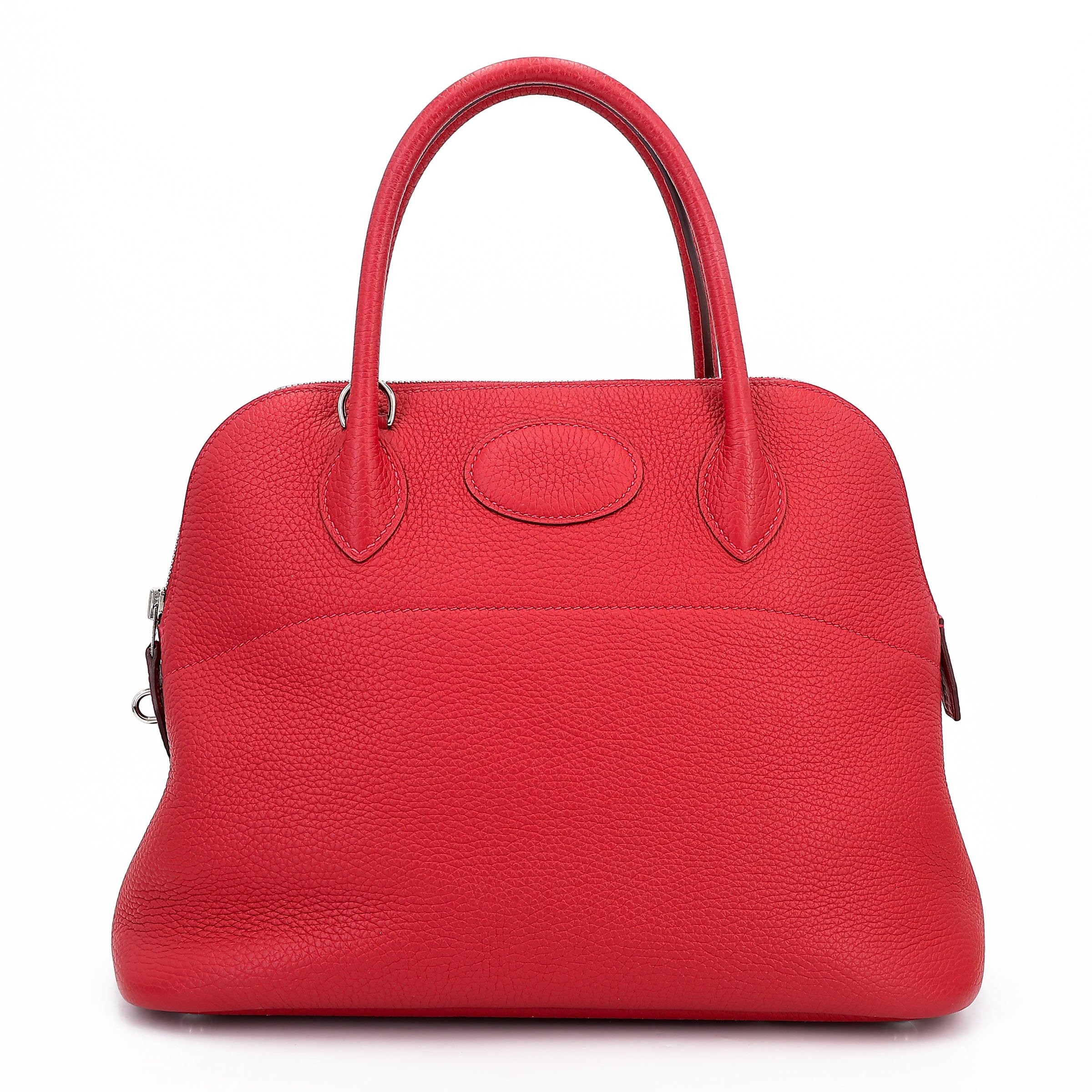 Very Good ( Rank A)  HERMÈS  Bolide 31 Rouge Casaque (Q5) Clemence Palladium hardware A (2017)