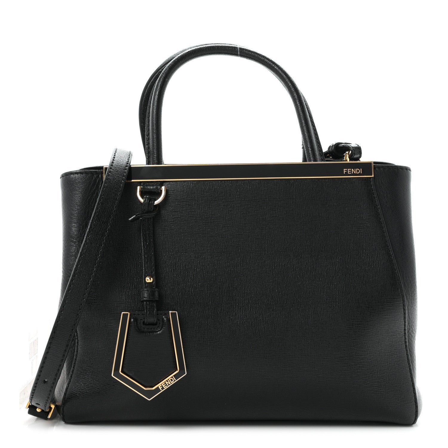 Fendi Vitello Elite Petite 2Jours Tote Black