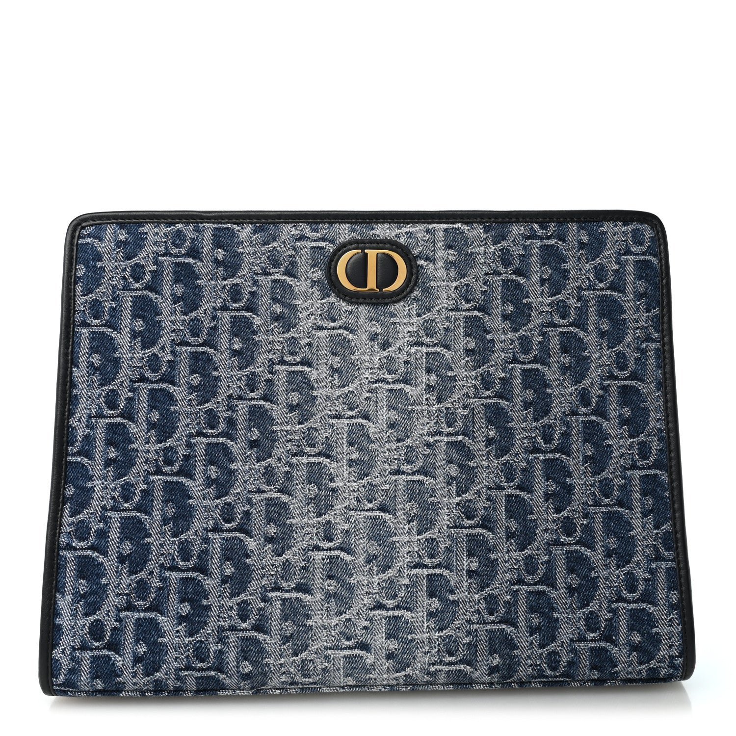 Christian Dior Denim Jacquard Oblique 30 Montaigne Dea Pouch  Blue