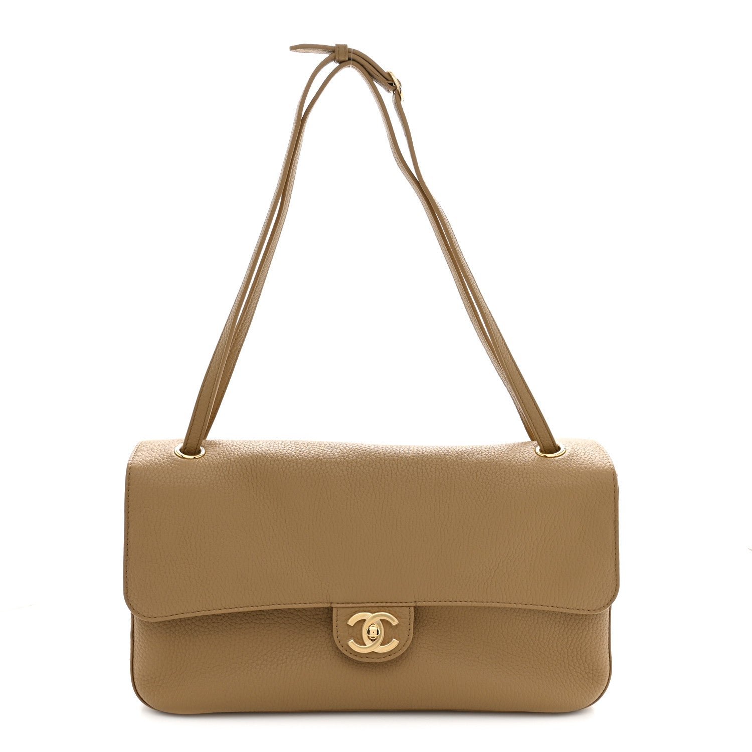 Chanel Grained Calfskin Small Souplissimo Maxi Flap Dark Beige