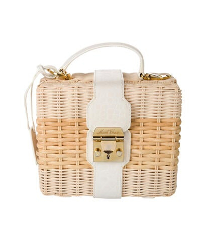 Mark Cross Cross Straw Top Handle Bag