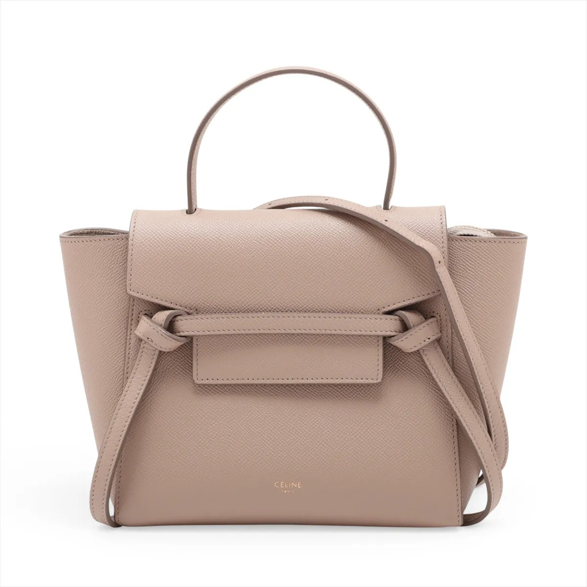 Celine Belt Bag Nano Leather 2 Way Handbag Beige