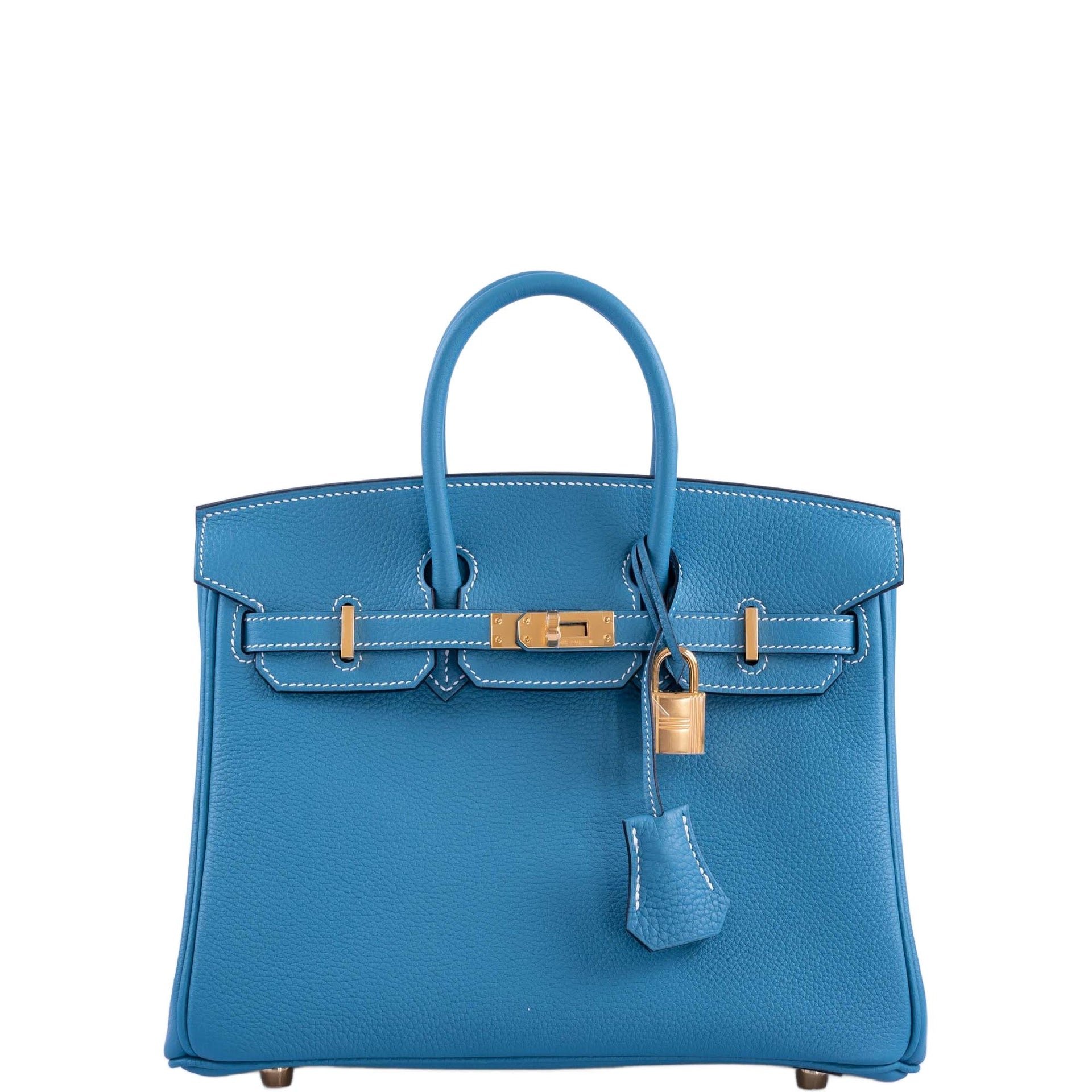 Hermes Hermès Birkin 25 Blue Jean Togo Gold Hardware