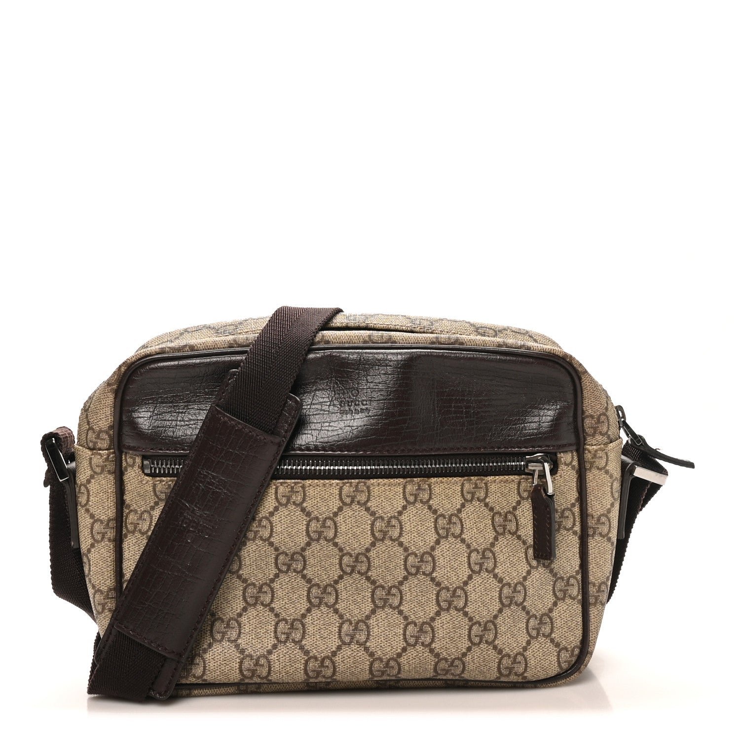 Gucci GG Plus Monogram Shoulder Bag Dark Brown