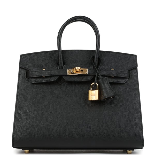 Hermes Hermes Birkin Sellier 25 Black Epsom Gold Hardware