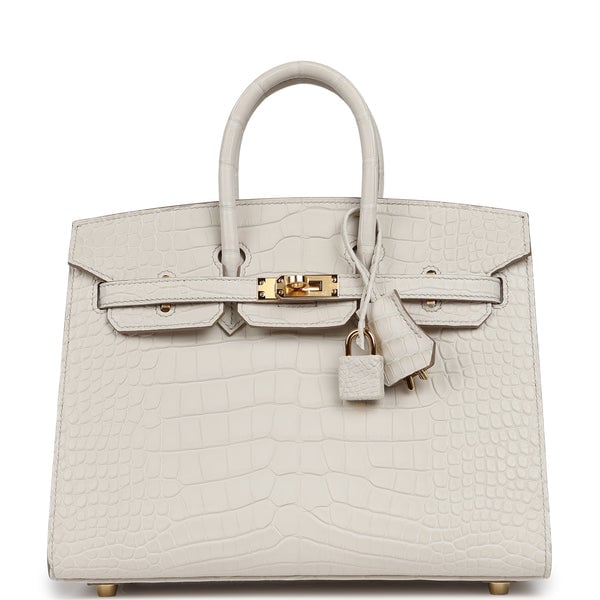 Hermes Birkin Sellier 25 Beton Matte Alligator Gold Hardware
