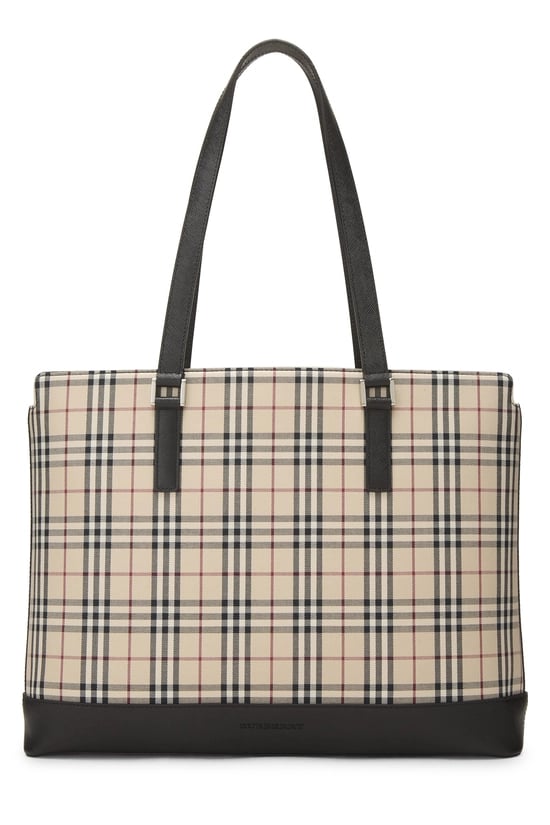 Black House Check Jacquard Zip Tote Small