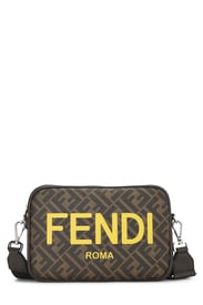 Fendi Brown Coated Canvas Logo Camera Case