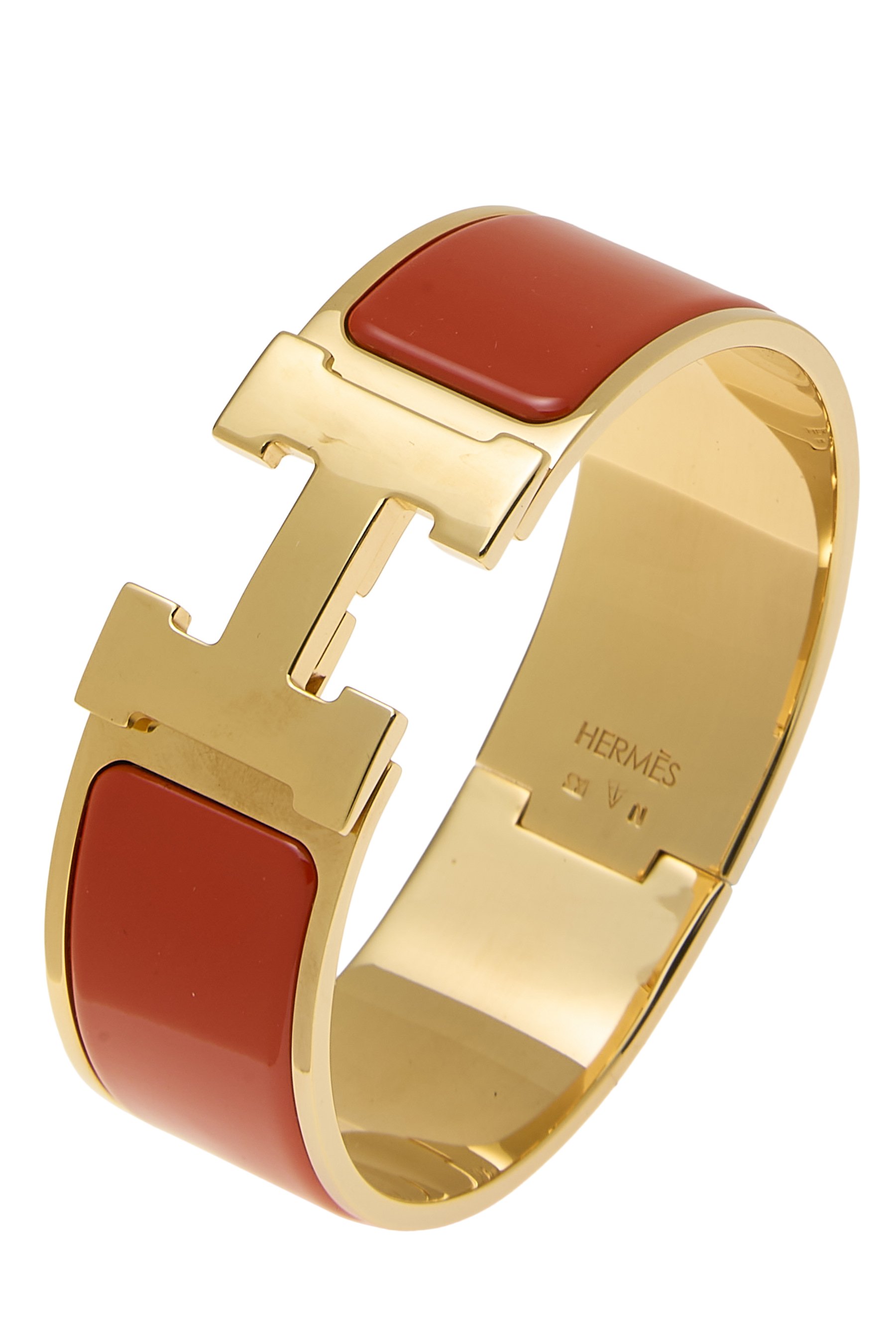 Hermes Orange Clic Clac H Wide