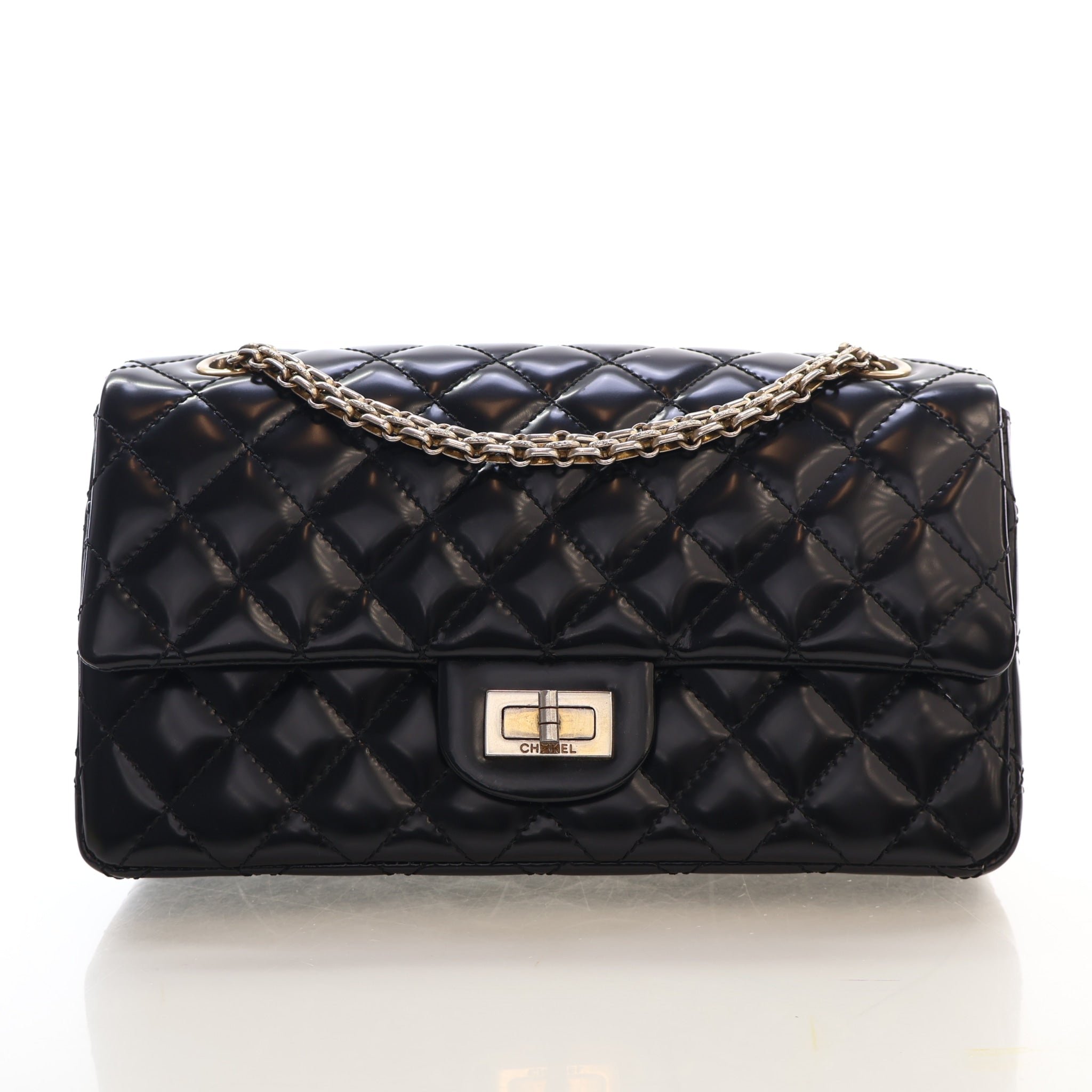 Chanel 225 Glazed Calfskin Accordion Single Flap Bag