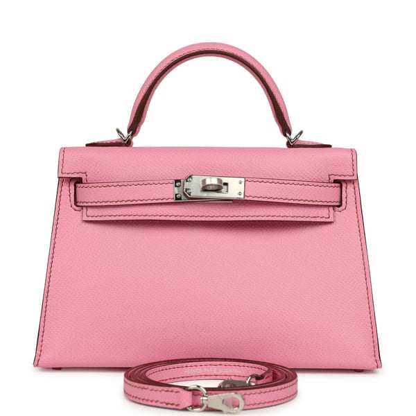Hermes Kelly Sellier 20 Bubblegum Epsom Palladium Hardware