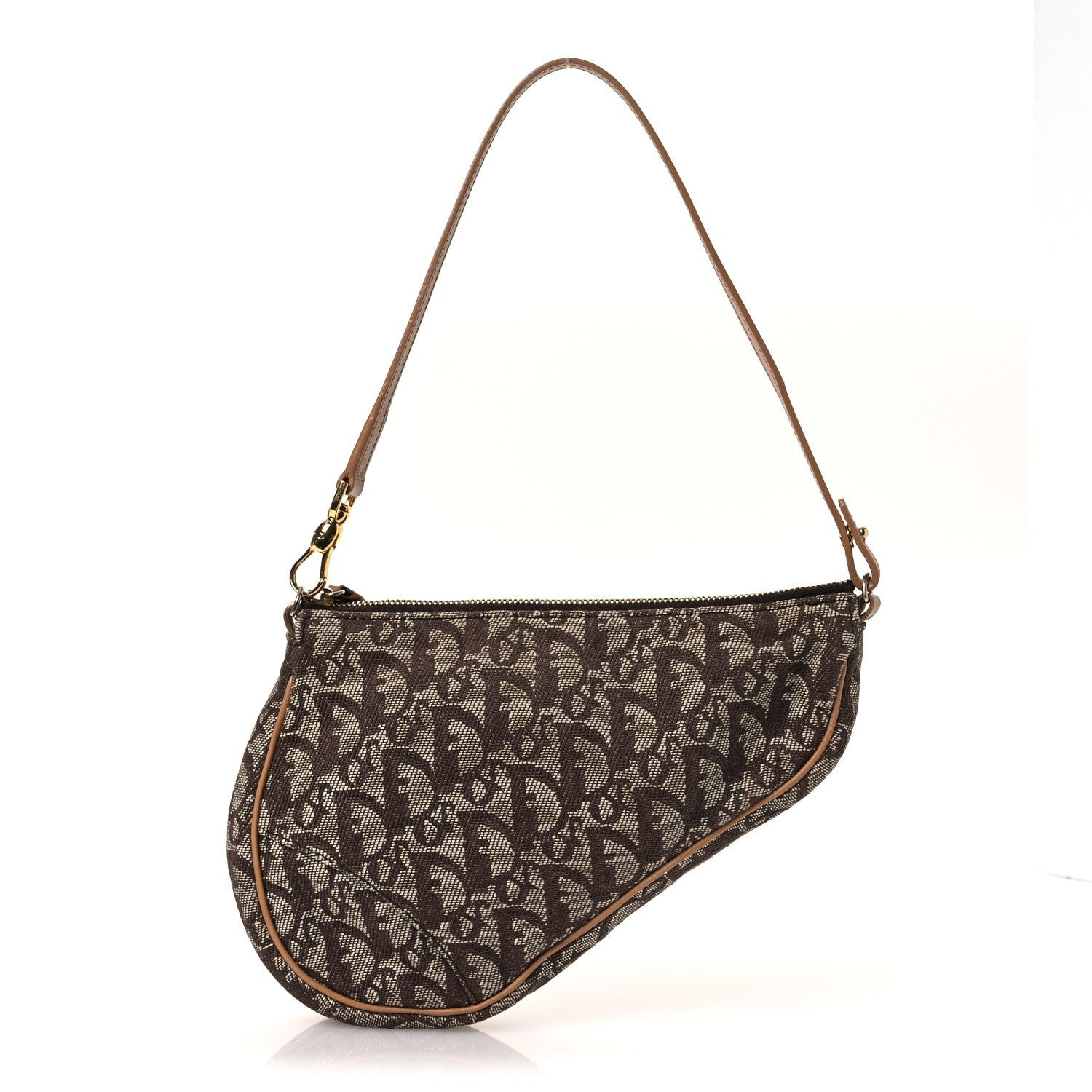 Christian Dior Monogram Mini Saddle Pochette Brown