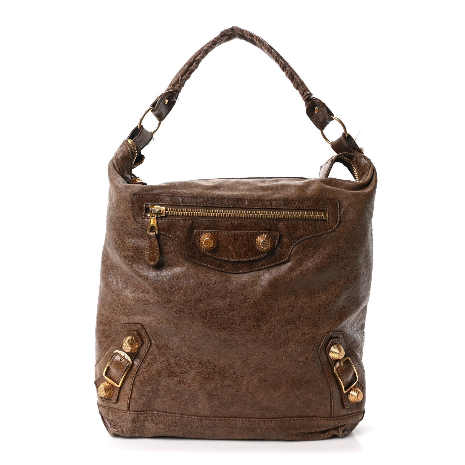 Balenciaga Agneau Giant 21 Gold Hardware Day Hobo Truffle