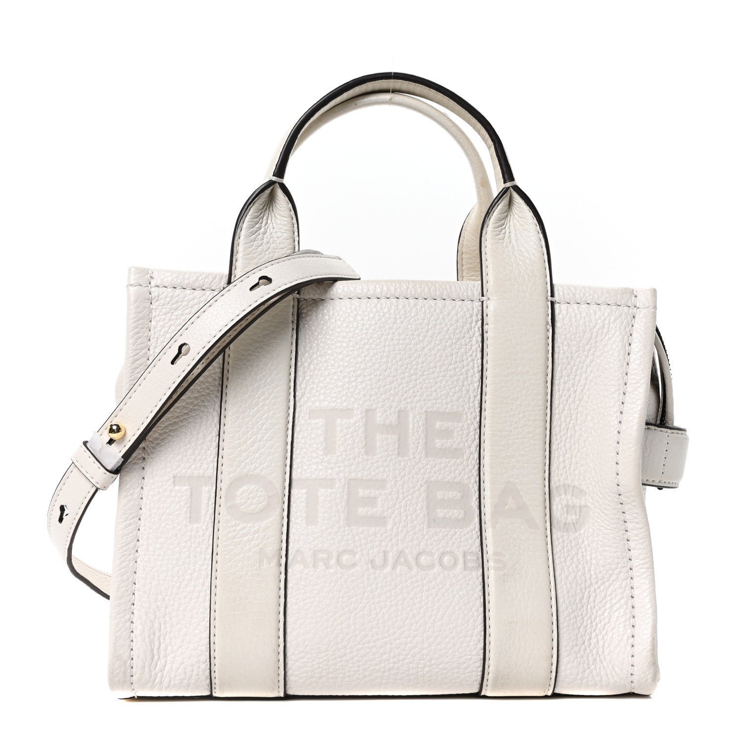 Marc Jacobs Grained Calfskin Small The Tote Bag White