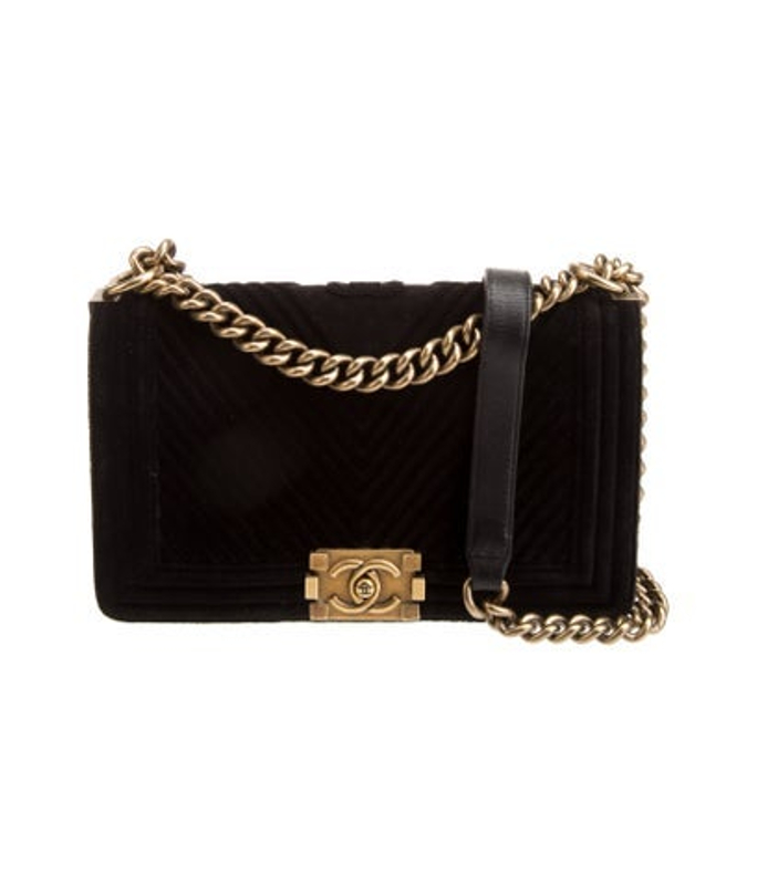 Chanel Velvet Chevron Medium Cc Boy Bag