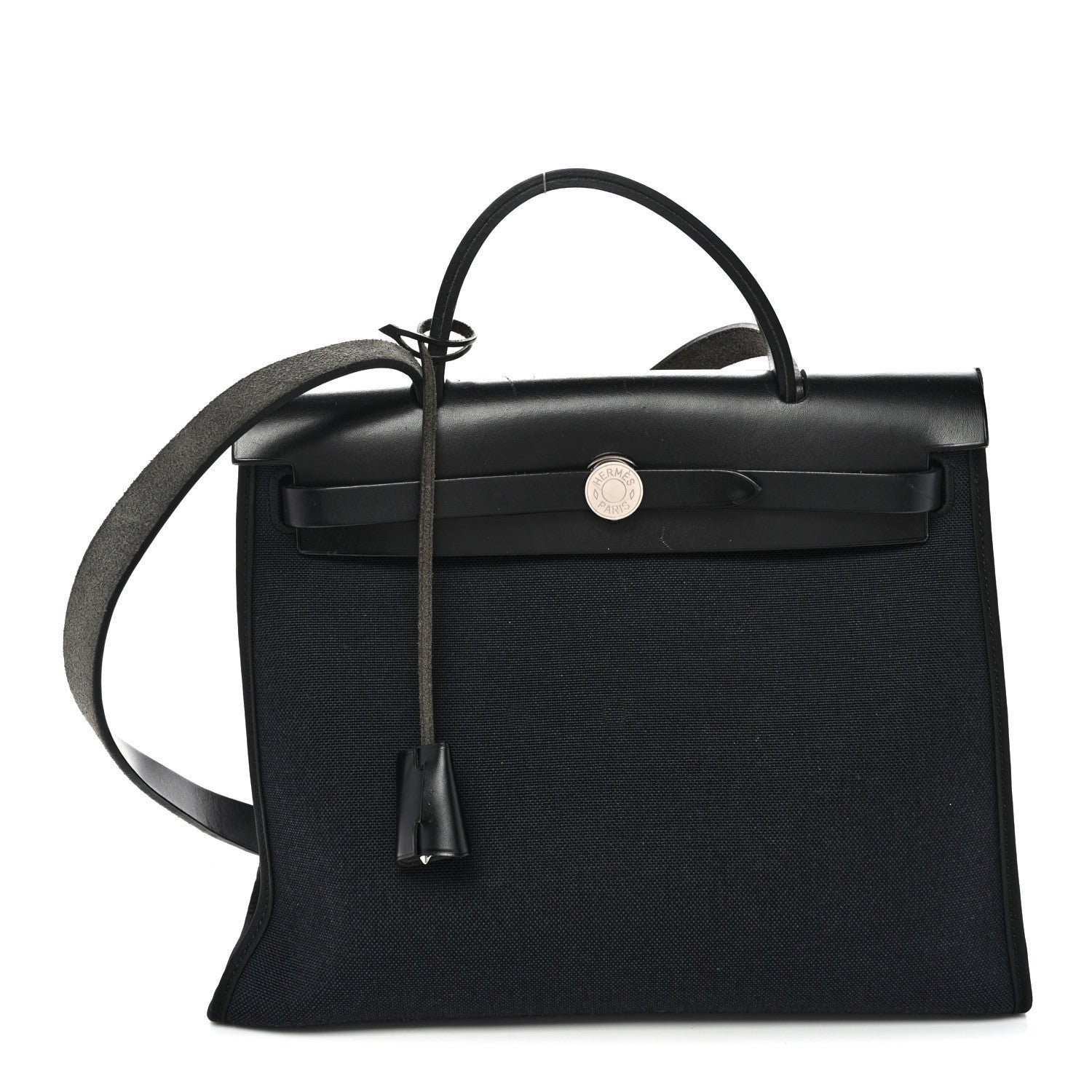 Hermes Military Toile Vache Hunter Herbag Zip PM 31 Black
