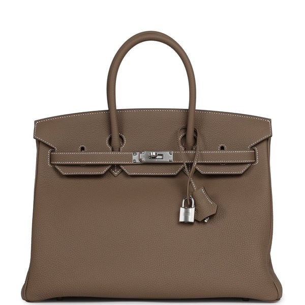 Hermes Birkin 35 Etoupe Togo Palladium Hardware