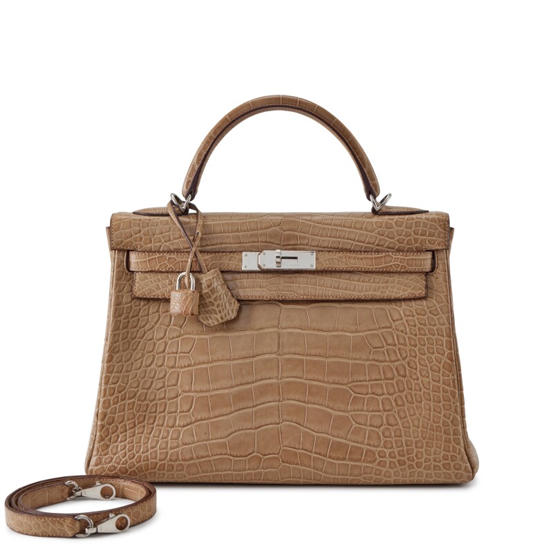 Hermes Poussière Matte Mississippiensis Alligator Kelly 32 Retourné Palladium Hardware, 2012